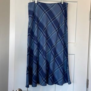 Blue with Purple  - Croft & Barrow Side Zipper Plaid Skirt - Size 16